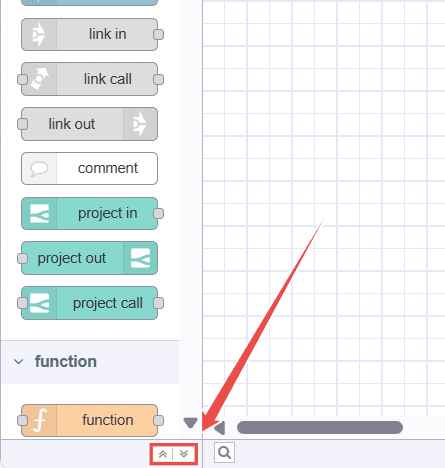 Image showing Node-RED Palette collapse and expand button Image showing Node-RED Palette collapse and expand button